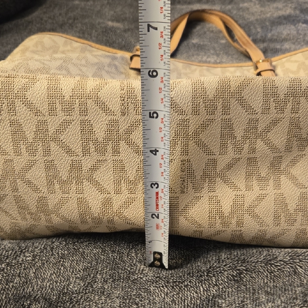 Michael Kors Beige Monogram Tote - Picture 13 of 13